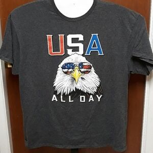 🇺🇸‎ 2/$18 USA All Day Bald Eagle Graphic Tee